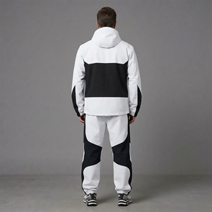 Custom Made Color Block Tracksuit Men Full Zip Windbreaker <b>Jacket</b> Pants Set Retro Streetwear Sportswear - Product Image 6