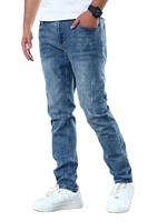 Pantalon en jean pour homme, coupe droite, décontracté, mi-extensible, adouci, de haute qualité, écologique, coupe-vent, teint en pièce, personnalisable 4
