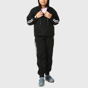 WATZY SPORTS ชุดวอร์มเด็กแบบ unisex สีพื้น 2 1 ชิ้น เสื้อแขนยาวมีเชือกผูก กระเป๋าข้าง กางเกงเอวยางยืด สำหรับฤดูหนาว - Product Image 2