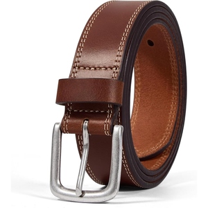 RAHRAJ ENTERPRISES Cinturón Casual de Cuero Vacuno para Hombre, Hebilla Ajustable con Diseño de Calavera, Aleación, 3.5cm de Ancho, 110cm de Largo, Duradero y Sólido - Product Image 1