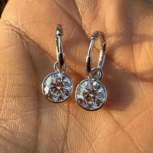Pendientes de Aro con Diamantes Cultivados en Laboratorio Certificados por IGI de 4 Quilates, Oro de 14K, Diamantes Redondos, Joyería Elegante, Regalo para Mujer, Fiesta - Product Image 3