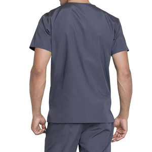 High Quality Men's Medical Scrub <b>Set</b> V-Neck Hospital Uniform Professional <b>Doctor</b> Nurse Short Sleeve Workwear Stretch Scrub Tops - Product Image 6