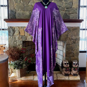 เดรสยาวทรงโบฮีเมียนผ้าเรยอนลายมัดย้อมแบบชิโบริ ไซส์พลัส - Product Image 1