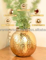 Pots de plantes en laiton exquis-Solutions de décoration d'intérieur élégantes Jardinières et pots en laiton indien à usage multiple pour la maison et le jardin - Product Image 4