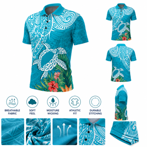Camiseta Polo con Estampado de Tortuga Hawaiana Polinesia Personalizada, Nueva Llegada 2026, Transpirable, Sublimada, Ropa Deportiva Casual para Hombre, Venta al Por Mayor - Product Image 5