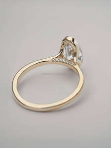 Anillos de Boda de Oro Sólido de 10K/14K/18K con Diamantes Cultivados en Laboratorio, Diseño Personalizado, Corte Ovalado, Joyería Fina, Anillo de Compromiso de Oro con Diamantes de Laboratorio - Product Image 2