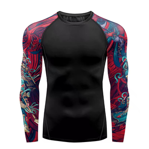 Rashguards de MMA Personalizados con Estampado Digital en Spandex para Hombre, Manga Larga, Alta Calidad, en Venta - Product Image 2