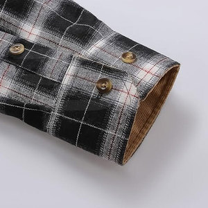 Camisas de Franela para Hombre, Camisa de Trabajo Informal de Manga Larga a Cuadros de Algodón para Exteriores, Suave y Cómoda con Botones, a la Moda - Product Image 5