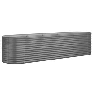 Grand lit de jardin surélevé en acier gris thermolaqué, durable, pour pots et jardinières - Product Image 2