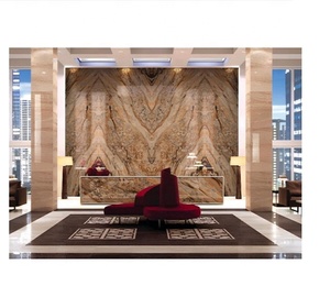 Carreaux de porcelaine vitrifiée beige Breccia brillants antidérapants KC 1200x2400 pour sol et mur de hall, installation facile. - Product Image 4