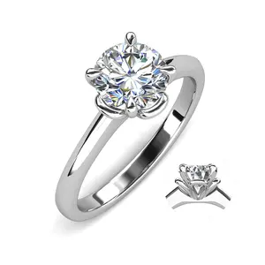 GRA 1 karat Moissanite basit 925 ayar gümüş tek taş nişan yüzüğü tasarım kadınlar High End takı Destiny mücevherat