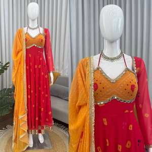 Vestido Anarkali de boda con dupatta, conjunto de 3 piezas para festivales pakistaníes, vestido de boda indio - Product Image 2