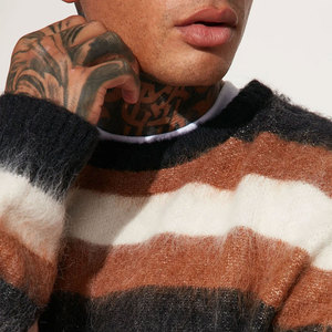 Pulls pour hommes en jersey de mohair de qualité supérieure, col rond, manches longues, 220g, anti-boulochage, dernier style, couleur personnalisée, marque privée - Product Image 6