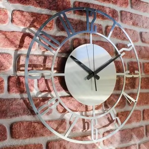 Black Round Metal <b>Wall</b> <b>Clock</b> Abstract Geometric Design Minimalist Style Silent Quartz Analog Living Room <b>Decor</b> <b>Wall</b> <b>Clock</b> - Product Image 4