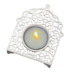 Portavelas de latón de alta calidad estilo árabe vintage con acabado en níquel, portavelas de latón puro para decoración del hogar. - Product Image 6