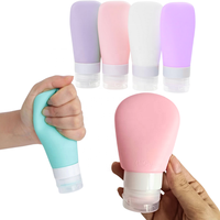 Flacon cosmétique en silicone 60 ml et 90 ml, matériau silicone + PP, haute qualité, design moderne avec couvercle, idéal pour les cadeaux promotionnels