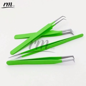 Pince à épiler pour extensions de cils RMI, revêtement en poudre vert clair, précision, durabilité, soins personnels, logo personnalisé - Product Image 6