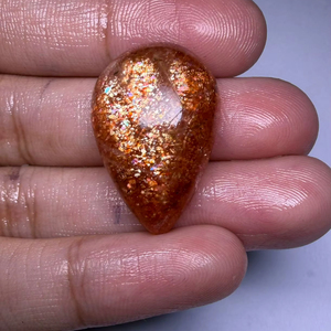 Piedra Preciosa Natural de Sunstone Naranja Suelta con Destellos Dorados y Juego de Colores para Anillos y Colgantes, Diseño de Joyería Premium - Product Image 1