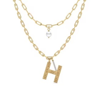 Best look <b>Silver</b> + moissanite Letter Pendant <b>Charm</b> luxury With And Luxury Jewelry Unisex pendants wholesale - Product Image 3