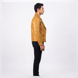 Men Stylish <b>Zip</b> <b>Up</b> <b>Jacket</b> Biker Inspired Casual Outerwear Long Sleeve <b>Jacket</b> Custom Manufacturing - Product Image 3