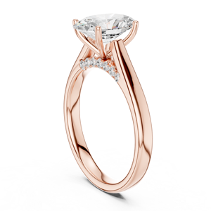 Bague de fiançailles solitaire unique en or 18K 14K 9K avec diamant de laboratoire ovale de 2,00 carats, pureté E VVS VS, excellente qualité, pour mariée - Product Image 4