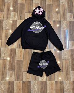 Custom Heavyweight Cotton Fleece Hoodie Tracksuit Manufacturer OEM Private Label Streetwear Jogger Set Wholesale Supplier - Product Image 6