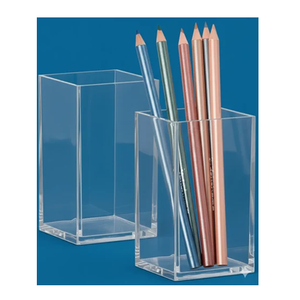 Support à pinceaux de maquillage en acrylique transparent, conteneur carré pour l'organisation de la coiffeuse de chambre à coucher, à prix abordable - Product Image 3