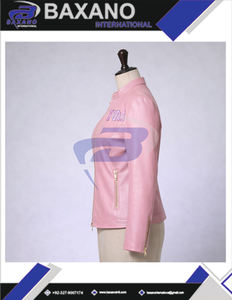 แจ็กเก็ตหนังสีชมพูพรีเมี่ยมพรีเมี่ยม phi Delta ด้วยตัวอักษรกรีกสำหรับผู้หญิงแจ็กเก็ตสมาชิกชมรม - Product Image 6