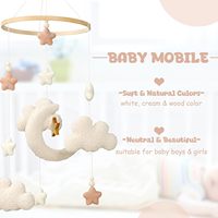 Mobile de berceau en velours écologique pour chambre d'enfant, suspendu au berceau, cadeau pour nouveau-né