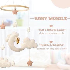 Mobile per Culla Ecologico in Velluto Teddy per <span class=keywords><strong>Cameretta</strong></span> Neonato, Culla Sospesa, Regalo per Neonati - Product Image 5