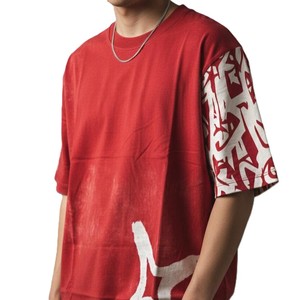 Men's <b>Red</b> <b>Oversized</b> T-<b>Shirt</b> 100% Cotton Casual Short Sleeve O-Neck Quick Dry Breathable - Product Image 1