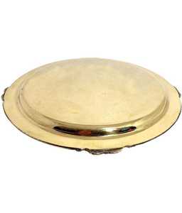 Assiette de service Thali en laiton massif de designer, grande taille, pour dîner traditionnel, Pooja, repas festifs, vaisselle haut de gamme - Product Image 3