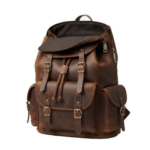Premium Leather Rucksack Unisex Casual <b>Backpack</b> with <b>Large</b> Main Compartment Laptop Storage and Comfortable Shoulder Straps - Product Image 1