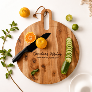 Tabla de cortar de madera hecha a mano |   Tabla de Cortar y Servir de Madera Natural |   Accesorios de Cocina Ecológicos - Product Image 1