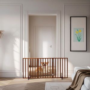 Valla de madera marrón para perros, elegante puerta y corral para mascotas - Product Image 5