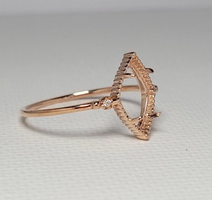 Anillo de Halo de Diseño Semimontado en Plata 925 Hecho a Mano, Forma de Diamante 8x12mm, Engastes de Circonita Cúbica para Relleno de Resina DIY, Fornituras de Joyería para Recuerdos - Product Image 4