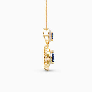 Collar con Colgante de Diamante Cultivado en Laboratorio en Oro de 18K Clásico, Corte Pera, Esmeralda Lateral, Joyería de Lujo Unisex para Bodas - Product Image 1