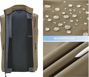 <b>Men</b>’s Premium Contrast Piping Softshell Vest, Lightweight Breathable Sleeveless Workwear <b>Jacket</b>, Custom Logo OEM Body Warmer - Product Image 6