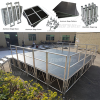 Escenario Portátil de Aluminio de 4x8 pies, Plataforma de Podio para Interiores y Exteriores, Plataforma de Aluminio para Conciertos y Eventos