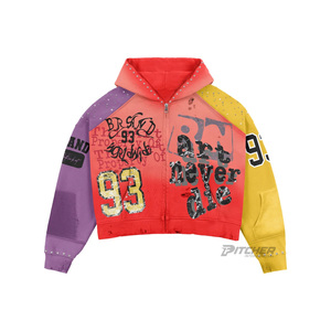 Sudaderas de corte cuadrado de alta calidad, 100% algodón grueso, con logo personalizado, para hombre, estilo urbano. - Product Image 6