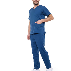 New Style Medical <b>Scrubs</b> <b>Sets</b> for Men Nurse and Housekeeping Uniforms Polyester Cotton Hospital Uniforms - Product Image 1