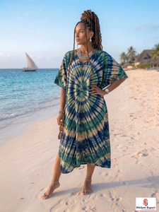 Women Stylish Printed <b>Kaftan</b> Dress Loose Fit Beach Wear Soft Fabric <b>Summer</b> Resort Cover Up Island Vacation Bulk Supply - Product Image 3