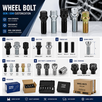 Boulons de roue en acier forgé sur mesure OEM haute résistance pour usine de roues automobiles