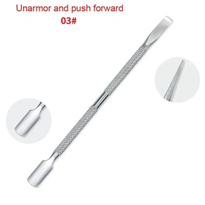Bafa Manicure - Empujador de Cutículas de Acero Inoxidable de Doble Punta Reutilizable, Herramienta para Remover Uñas, Espátula de Doble Cabeza BSI-NP-8951 - Product Image 3