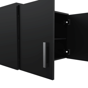 Armadio a Muro a Doppia Anta con Finitura Wengue Nero e 3 Ripiani, Categoria Prodotti Lions - Product Image 3