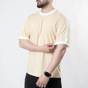 Men's Quick Dry Knitted Short Sleeve <b>T</b>-<b>Shirt</b> Regular Fit Solid Color O-Neck Casual Wear 100% <b>Polyester</b> - Product Image 3