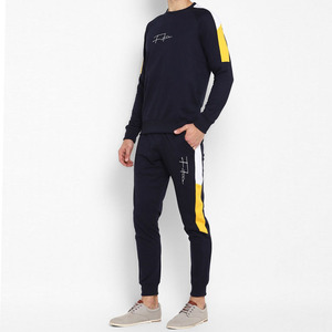 Luxury Product <b>Men's</b> <b>Navy</b> Blue Athletic Tracksuit Soft Cotton <b>Jogger</b> Set Private Label Manufacturer in Pakistan - Product Image 4
