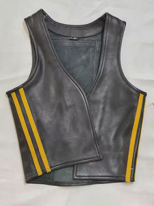 Gilet de moto en cuir sans manches coupe-vent grande taille pour homme, personnalisé, respirant, imperméable, séchage rapide, protection intégrée - Product Image 2