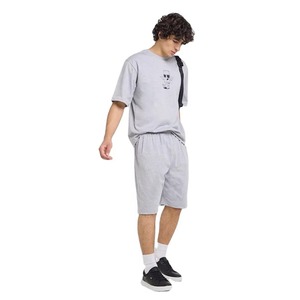 Men's Striped Cotton Knitted T-<b>Shirt</b> And Shorts Set Casual Summer Wear Breathable White - Product Image 2