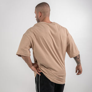 T-shirts personnalisés en coton 100% uni, coupe oversize, épaules tombantes, col rond, effet vieilli, vintage, délavés à l'acide pour hommes - Product Image 5